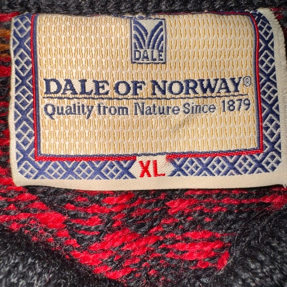 Vintage Dale of Norway Wool Nordic Cardigan XL Norwegian Ski Sweater Alpine - Picture 3 of 12